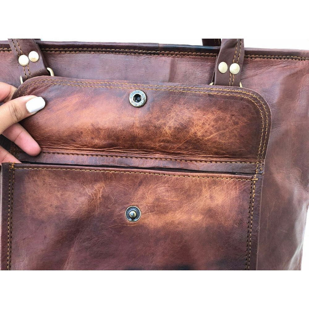 Bolso de mano, bolso de mano, bolso de hombro de viajero de cuero genuino, bolso de mano vintage para mujer