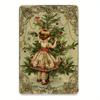Vintage Christmas Metal Wall Decor 8x12 Inch - Festive Fun Scene for Living Room Café Decoration