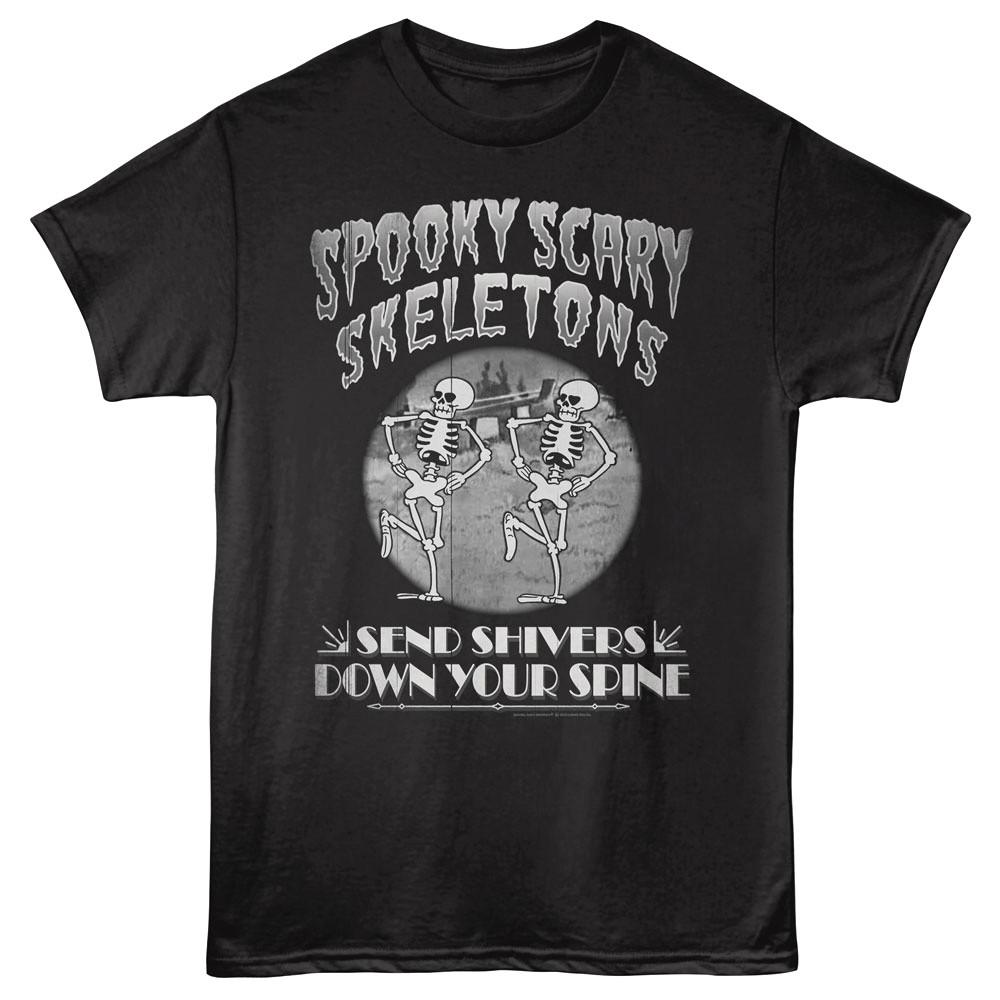Spooky Scary Skeletons Old Film Intro Men T Shirt S