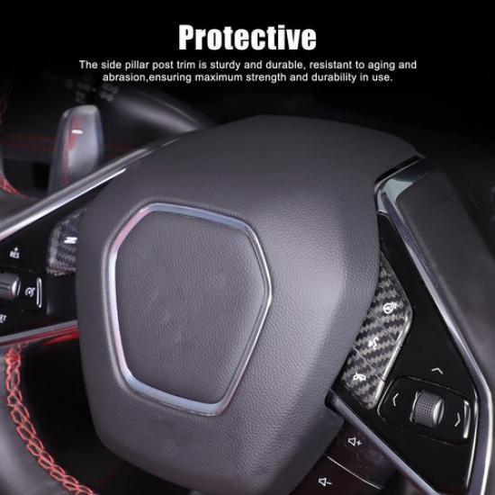 Dry Carbon Steering Wheel Control Button Trim Patch For Corvette C8 Z06 -24