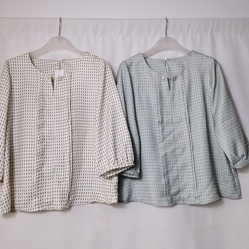Export Japanese Original Order Round Neck 3/4 Sleeves Pullover Shirt Female Brass Buckle Basic Bottoming Shirt Classic Style Professional