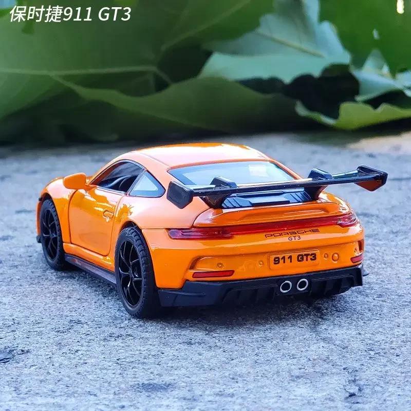 1:32 Porsche 911 GT3 Supercar Alloy Car Model With Pull Back Sound Light Children Gift Advanced Car Model Collectibles