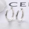 Cross-Border European & American Style Silver-Plated Hoop Earrings: Trendy, Simple, Thick Design
