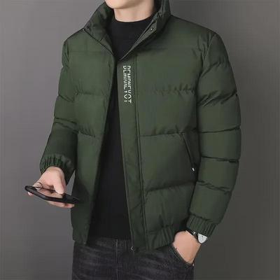 Men's Korean-Style Slim Cotton Jacket - Autumn/Winter Stand Collar, Trendy & Warm
