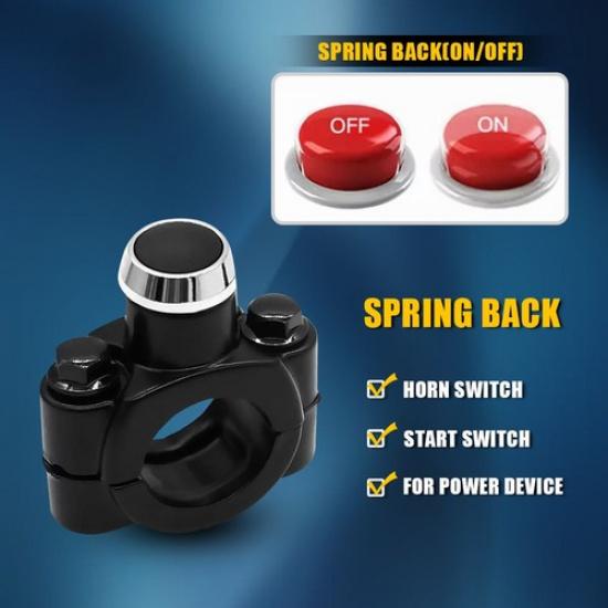 Motorbike Motorcycle Handlebar On/Off+Wire Switch Reset 7/8" Harness Reset Push