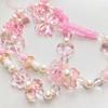 Pink Acrylic Beaded Short Rope Mobile Phone Straps Wrist Hand Lanyard Hand Strap Phone Charm