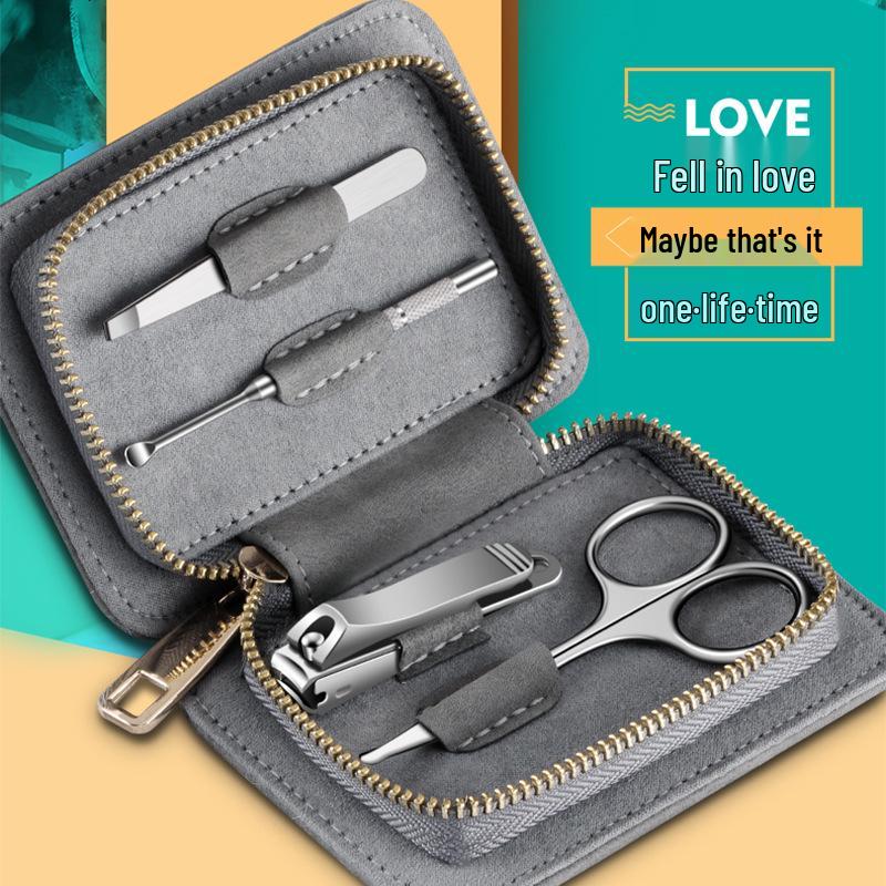 

Portable 4-Piece Nail Clipper and Scissors Manicure Set