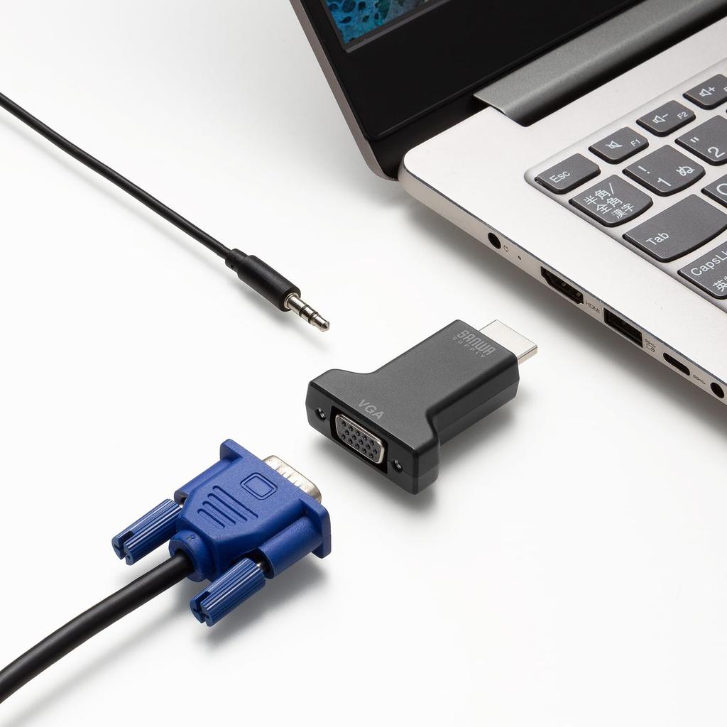 Sanwa Supply Conversion Adapter Audio HDMI-VGA (with Output) AD-HD33VGA