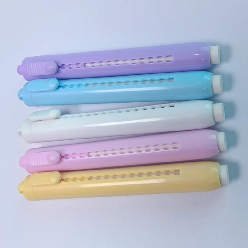 30Pcs Simple with Replaceable Core Push-out Eraser Push-out Type Retractable Pencil Rubber Retractable Eraser Gift