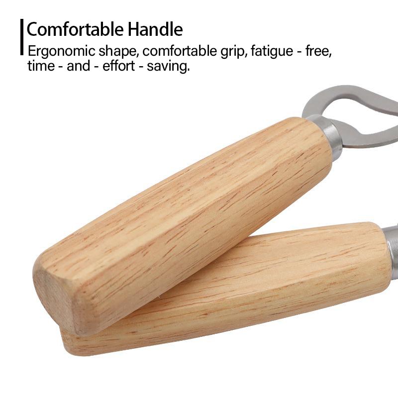 Beer Bottle Opener Bartender Kitchen  Wooden Bottle Opener Stainless Steel Wood Handheld Beer Opener KPQ007