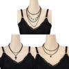 Geometric Multilayer Chain Necklace With Cross Pendant For Fashionable Unisex Wear
