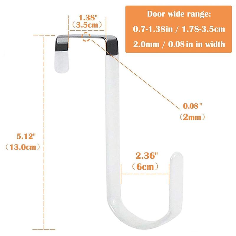 

M-Modern-Over Door Hooks For Hanging Clothes, 6 Packs Hanger Soft Rubber Surface Prevent Scratches, Door Hook For Bathroom чорний