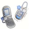 Cute Star Kpop Photocard Holder Keychain in Mobile Phone Design, Protective Cover for Photo Cards, Faux Leather ID Card Case