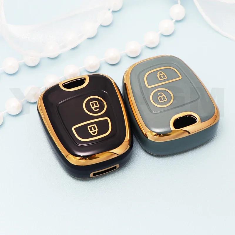 TPU Car Remote Key Case Cover Shell Fob Keychain for Peugeot 107 206 207 307 for Citroen C1 C2 C3 C4 for Toyota Aygo Keychain