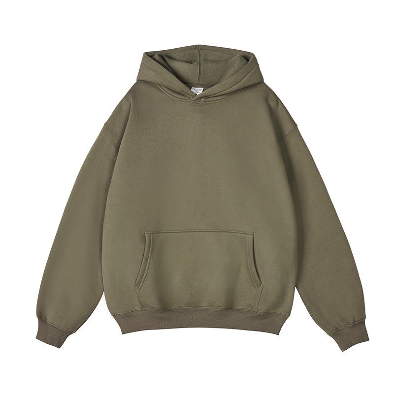 2025 Men's Fleece-Lined Oversized Hoodie - Solid Color, Thick, Winter/Autumn Streetwear Jacket