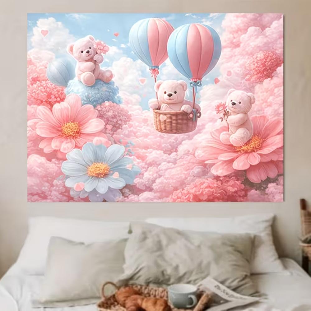 Pink Teddy Bear Photography Backdrop Sweet Dreamy Birthday Party Decoration Background Baby Shower Photo Booth Banner Supplies