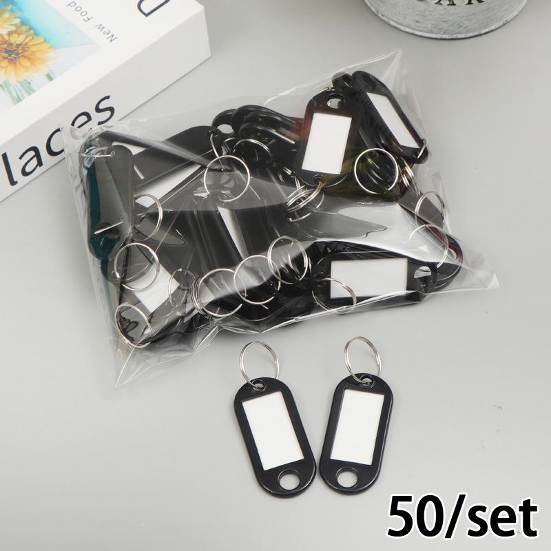 50 PCS Plastic Key Tags Split Ring ID Label Keychains for Organizing Locker Mailbox Apartment Office Home Keys