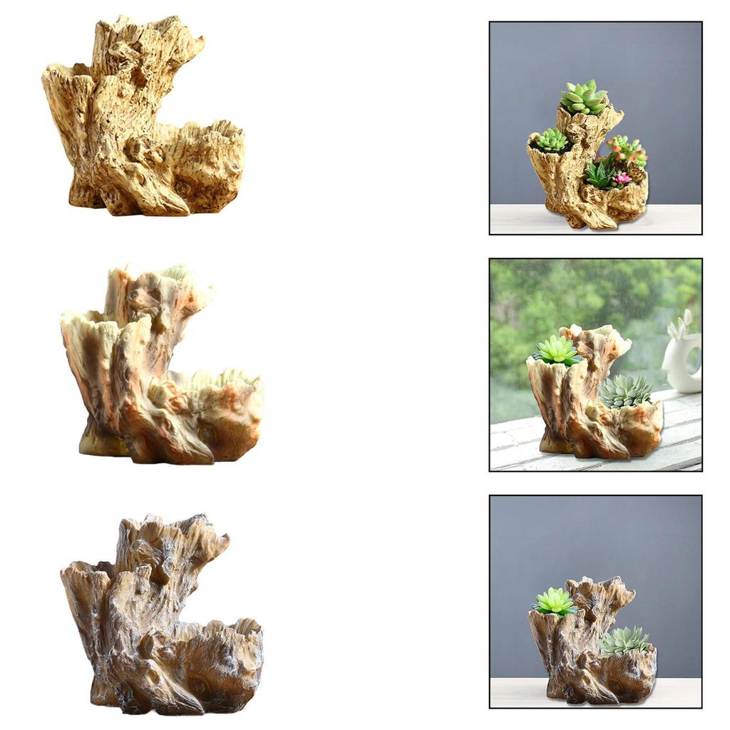 Planter Pot Artificial Driftwood Container for Office Garden Living Room