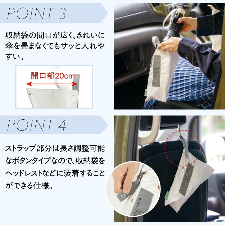 Sun Light UV for Sunny and Rainy Folding 58cm Rib for Commuting and 2026Wpc. Umbrella, Mag-Fit Mini, Off-White Heat Shielding/100% Blocking/100%