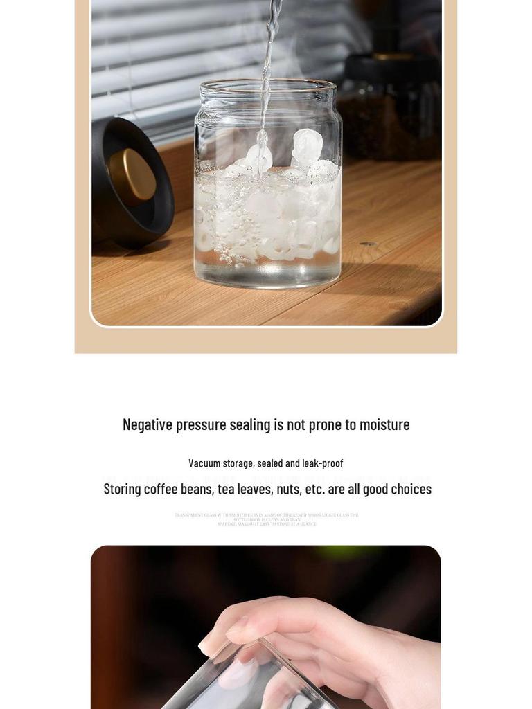 Vacuum-Sealed Moisture-Proof Glass Coffee Storage Jar