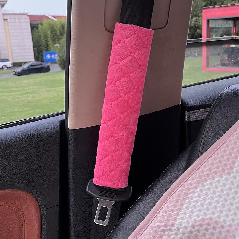 1 Pair Universal Car Seat Belt Cover Adjustable Plush Car Safety Belt Cover Shoulder Pad for Kids Adults Car Interior Accessories