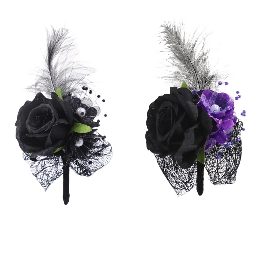 Wrist Corsage Bride Bridesmaid Bouquet DIY Dark Romantic Wedding Decoration