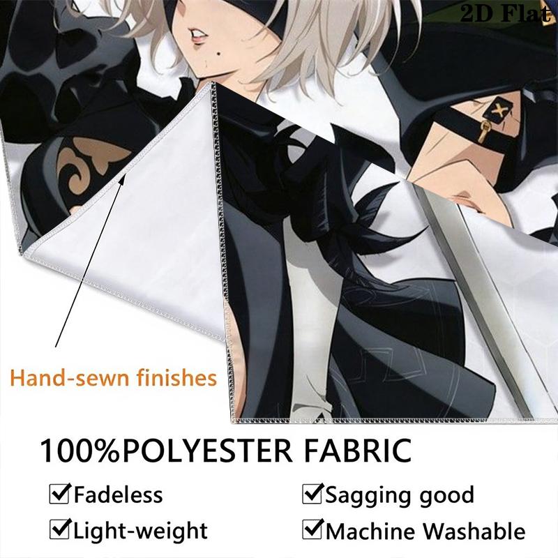 NieR Automata Wall Tapestry Aesthetic Wall Hanging Printed Fabric Blanket Decorative Tapestries for Bedroom Living Room Home Decor