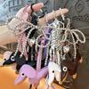 Creative new dachshund leather bag hanging keychain exquisite bow love bag pendant small gift wholesale