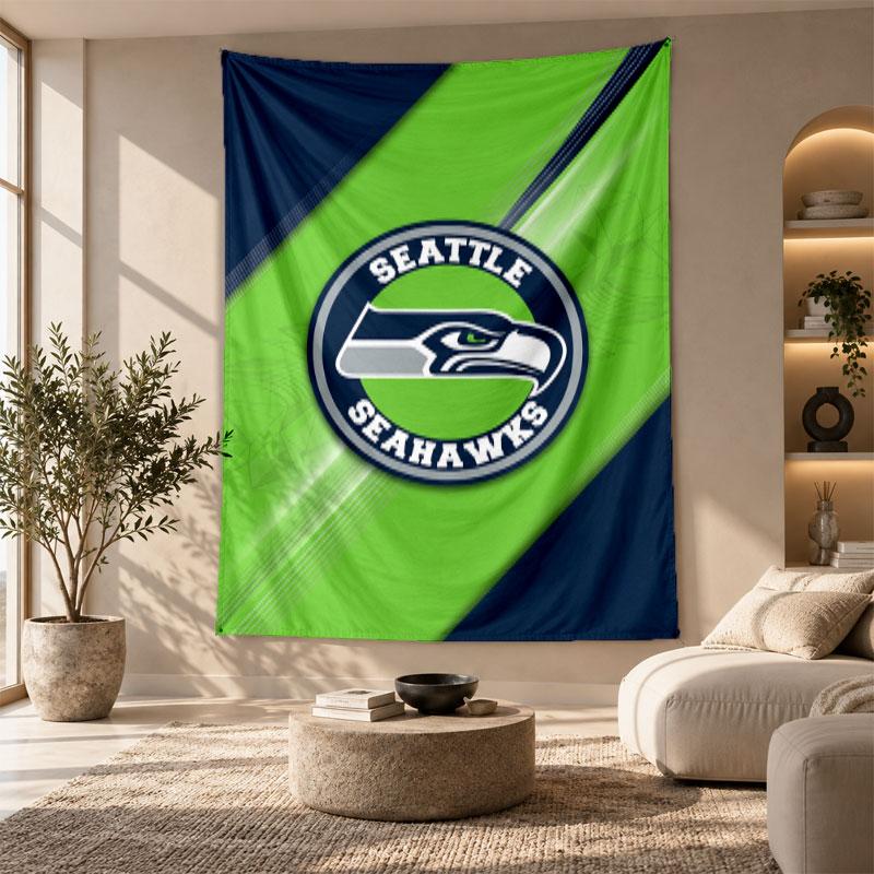 Decorative Tapestry,Seattle Seahawks Printed Wall Art, Lightweight Wall Hanging For Bedroom Background