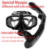 Myopia Diving Mask with Camera mount Snorkels  Set myopic lenses  Anti-Fog adult Diving Swimming Easy Breath Tube  Snorkel Mask