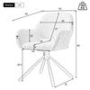Swivel, Sherpa Fabric, Set of 2, With Armrests, Modern and Simple, Dining Chair, White