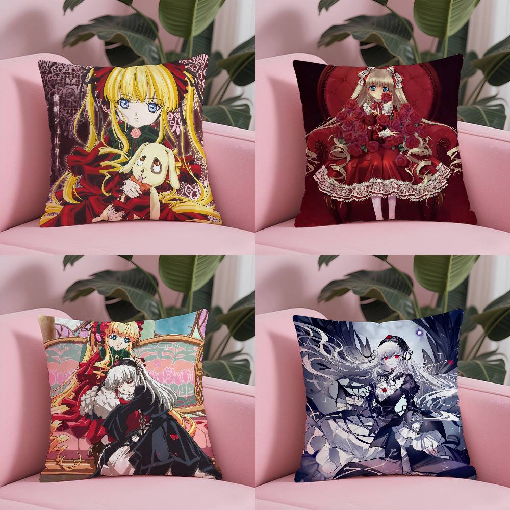 Romantic Anime R-Rozen Maiden Wantage Pillow Case Anti-dustmite Pillowcase Invisible zipper silky short plush Sofa cushion cover