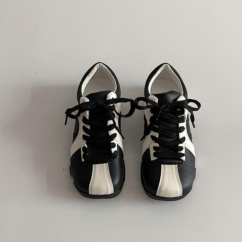 Versatile height increase flat bottom German training shoes women's spring new color matching dopamine color scheme breathable skirt casual sports sh