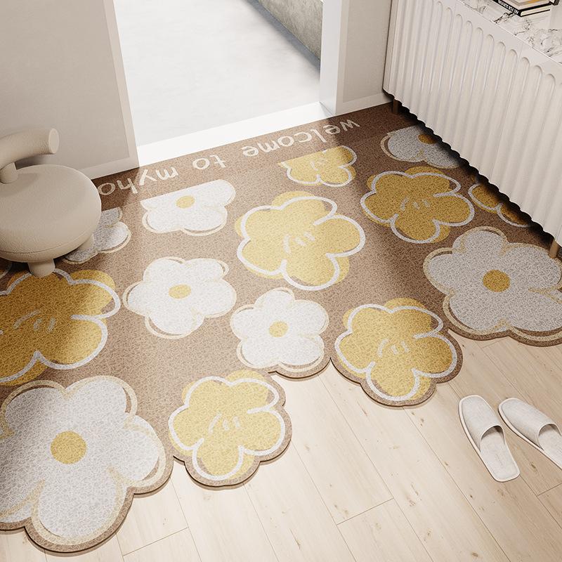 Small Clear Door Mat, Silk Ring Floor Mat, Household Thickened Tailor-Made Mud Scraping, Non-Slip And Wear-Resistant Pvc Floor Mat