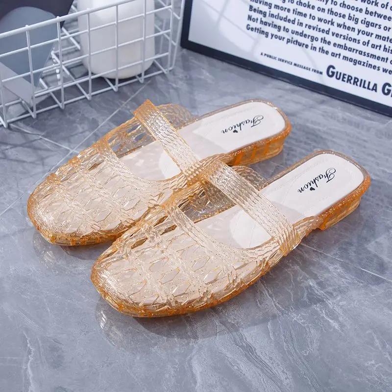 Fashion On Beach With Heel Slides Summer Women's Slippers and Ladies Sandals Korea Style H Sandal Sale 2025 Luxury Original Casual Shoes