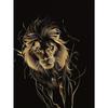 Men's Golden Line Lion 3D Printed T-Shirt Casual Short Sleeve Crewneck Top Cool Abstract Gold Silhouette Animal Graphic Tee Hip Hop Streetwear