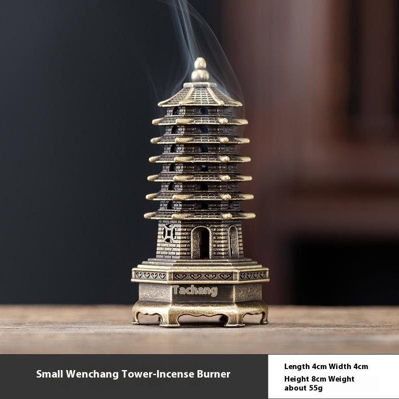 1 Piece Indoor Aromatherapy Home Ornament Square Vertical Incense Burner Small Xiangyun Alloy Incense Holder