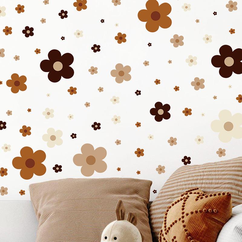 Bohemian Style Flower Wall Sticker Small Fresh Daisy Self-adhesive Pvc Sticker Girl Bedroom Living Room Wall Decoration