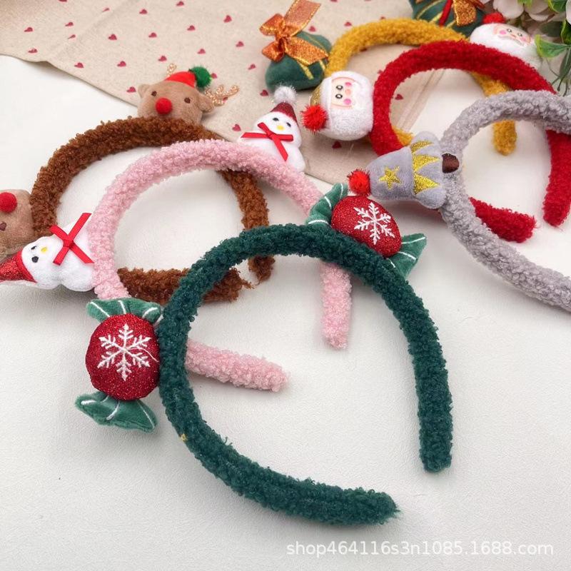 Mori Style Christmas Headband: Plush Deer Hair Clip for Autumn/Winter Festivals.