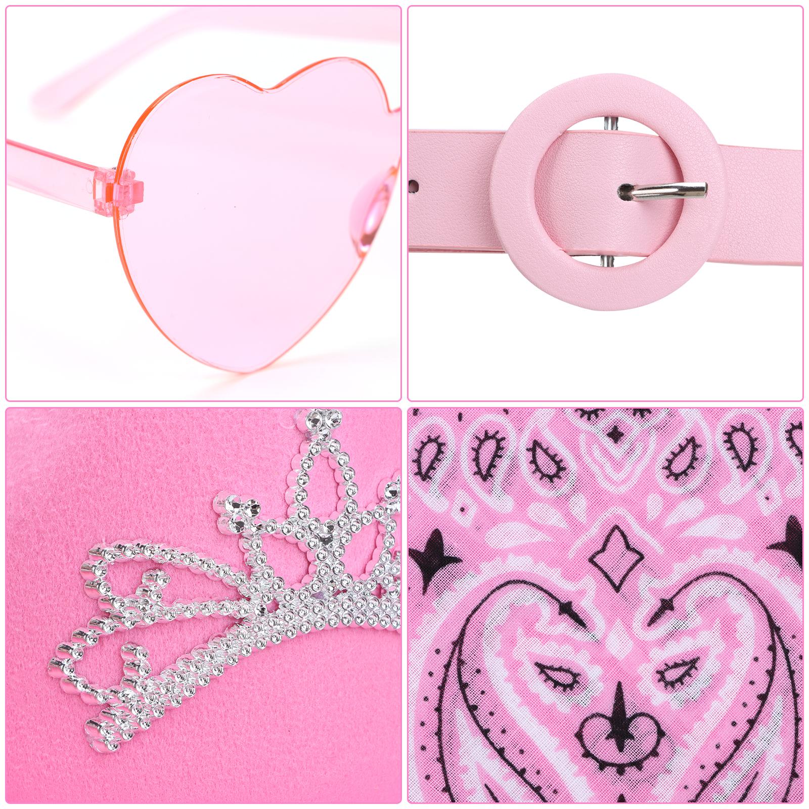 

4 ШТ. Розовая ковбойская шляпа, Розовая ковбойская шляпа, Тиара, Розовая ковбойская шляпа синий