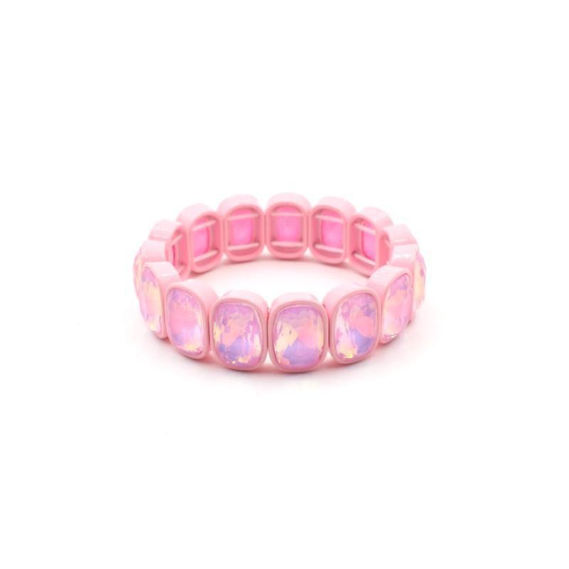 Elegant Geometric Enamel Bracelet With Crystal Accents Women Alloy Fashion Jewelry