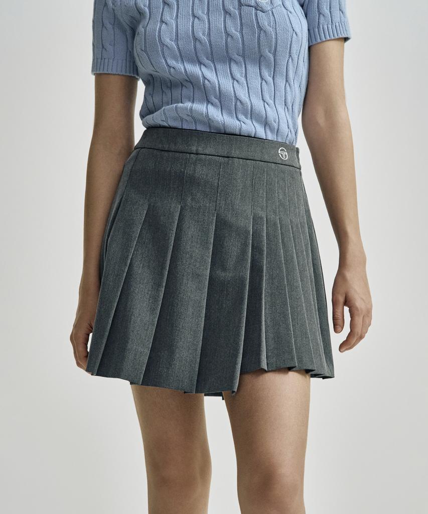 SERGIO TACCHINI W Tr Asymmetrical Pleated Skirt (D.Grey)