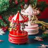 Christmas Carousel Carousel Music Box Interactive Exquisite Rotating Wooden Music Box Wooden DIY Children Gifts Musicbox