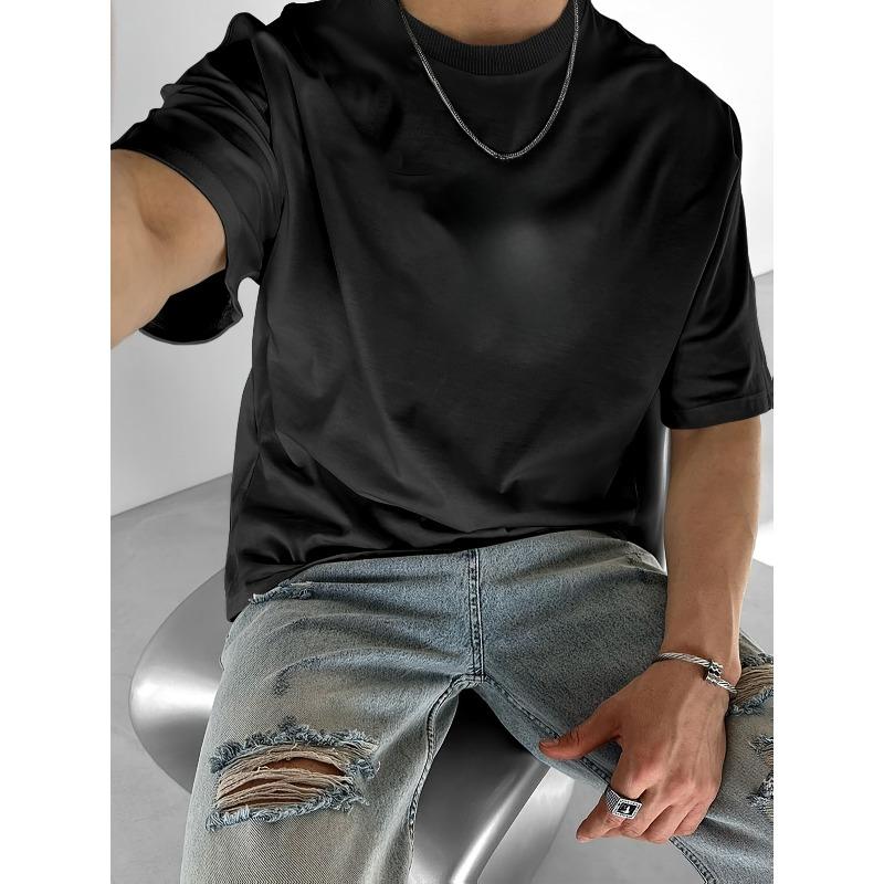 European Size Streetwear Ace of Spades And Dice Print Men'S Crew Neck T-Shirt, Breathable Round Neck Casual Top, Regular Fit for Gym, Office