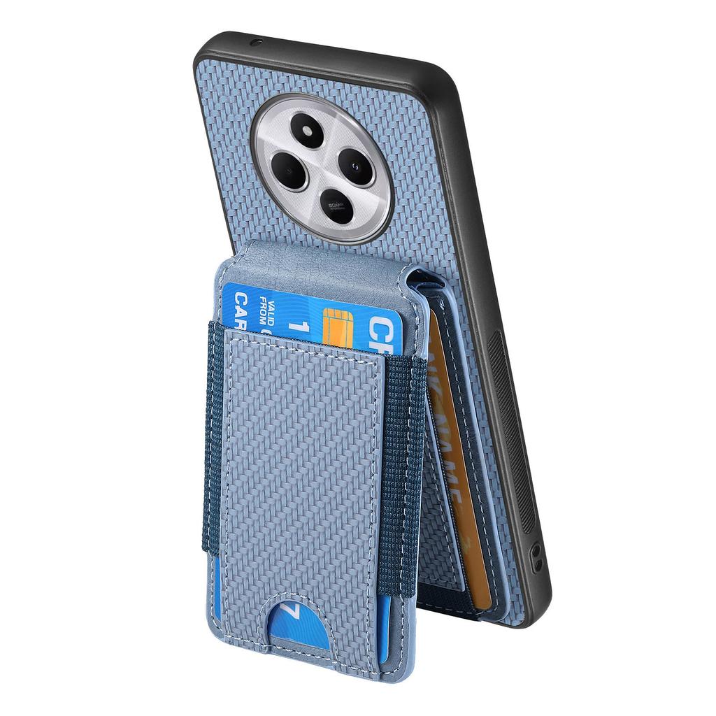 Case with Card Holder For Xiaomi Redmi 14C 4G/14R 5G/Poco C75 4G Leather+PC+TPU Kickstand Phone Cover