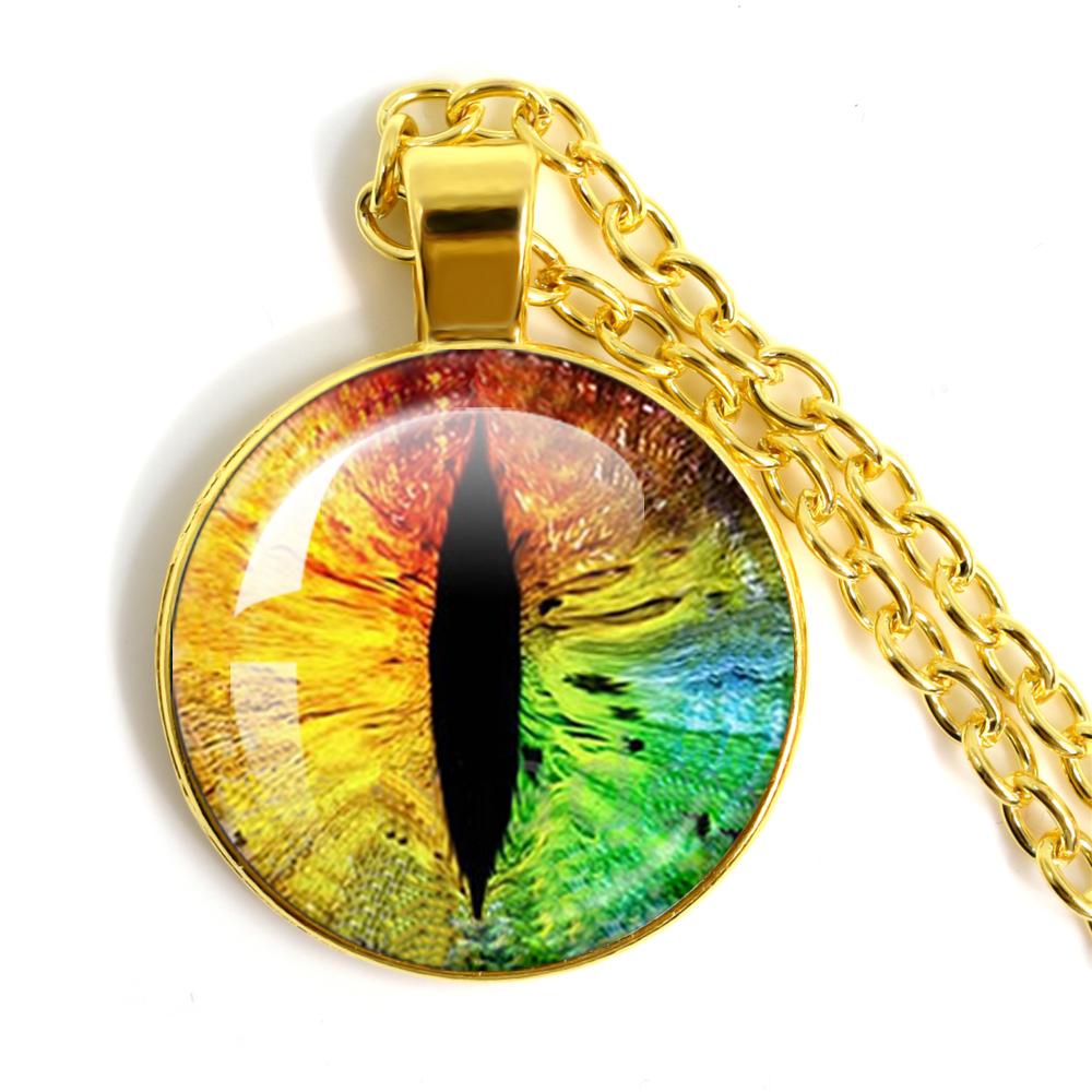 Dragon Evil Eye Glass Necklace Dragon Eye Fashion Evil Eye Necklace Jewelry Men Fashion Necklace For Friends Gift