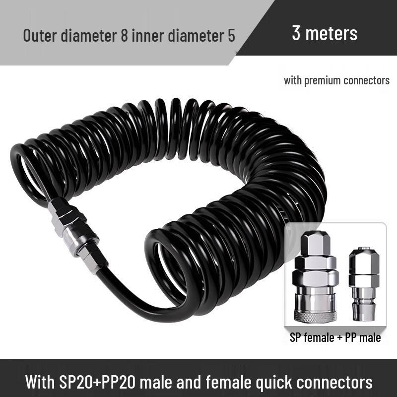 High-Pressure Retractable Air Hose with Quick Couplings