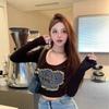Spice Girl Slim and Thin Long-sleeved T-shirt Design Sense Niche Knitted Women's Autumn and Winter New Models with Short Inner Models