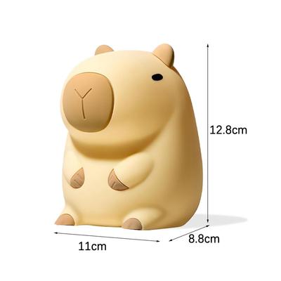 Noční světlo Capybara, novinka ve tvaru kapybary, měkká silikonová lampa s nabíjecí a dotykovým ovládáním.