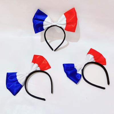French Flag Bow Headband Blue, White,red National Day Sports Event Party  Headwear Hair Accessories